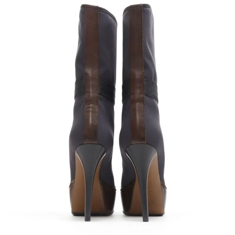 Marni Studded Brogue Chelsea Boots Grey Good - Box View