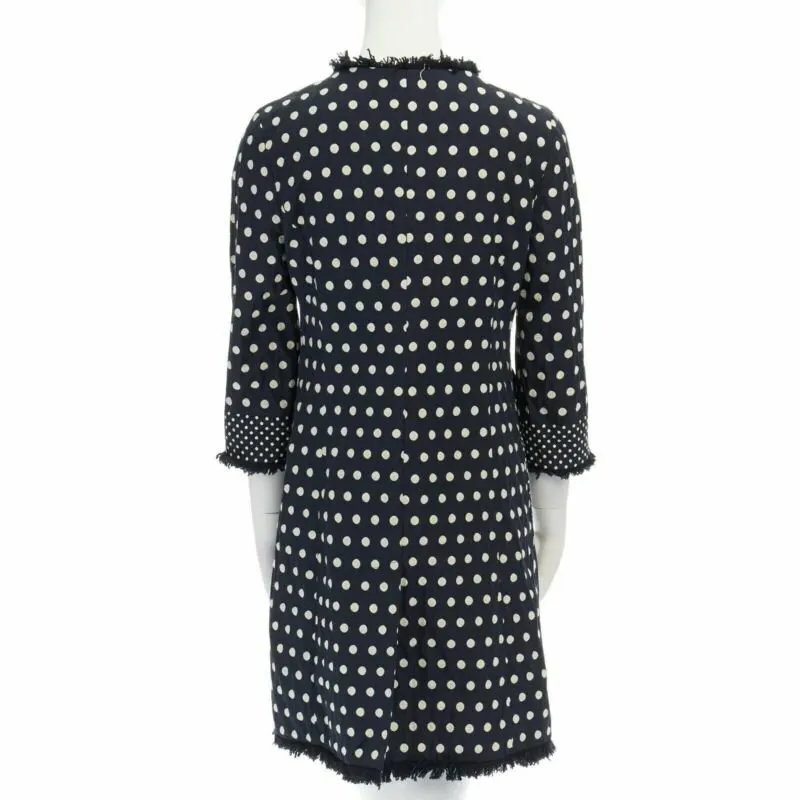 Tory Burch Navy Polka Dot Coat Blue Cotton Very good - Box View