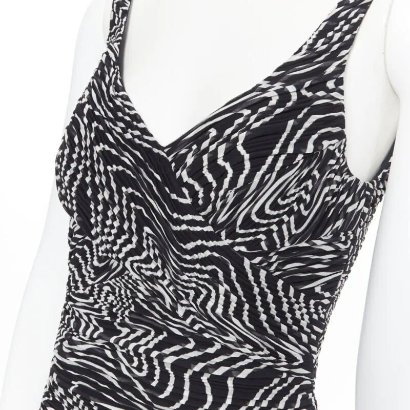 Versace Swirl Cocktail Dress Black Silk Never worn - Back View