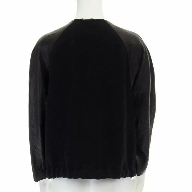 Isabel Marant Leather Sleeve Wool Bomber Black Wool Fair - Box View