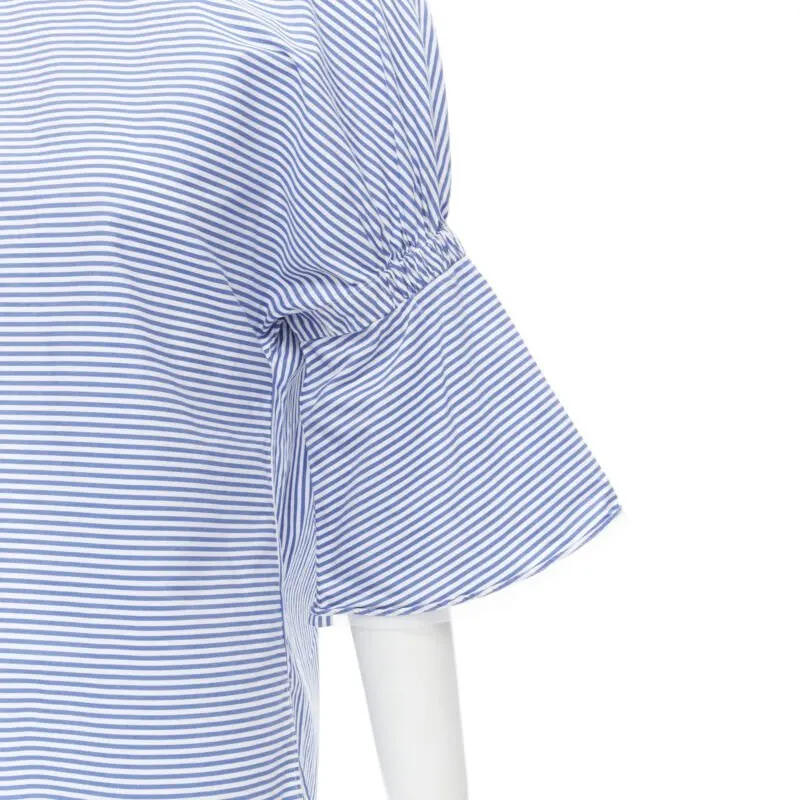 Tibi Striped Bell Top Blue Cotton Never worn - Back View