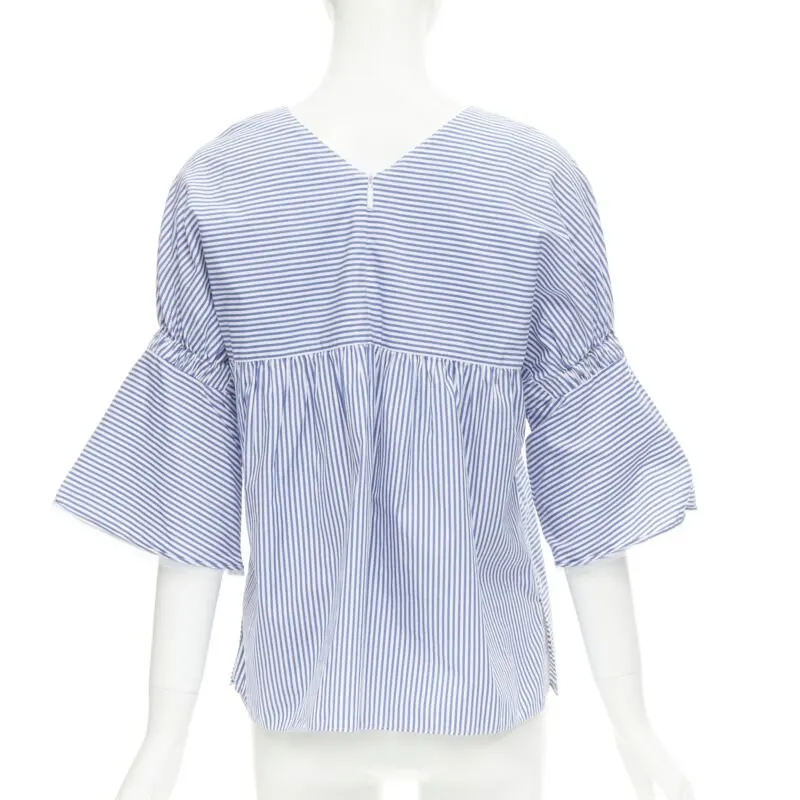 Tibi Striped Bell Top Blue Cotton Never worn - Box View