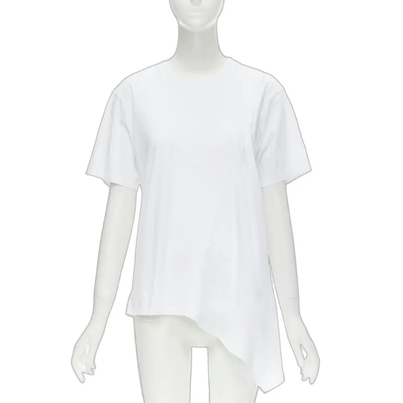 Victoria Beckham Asymmetric Insert Tee White Cotton Never worn - Front View