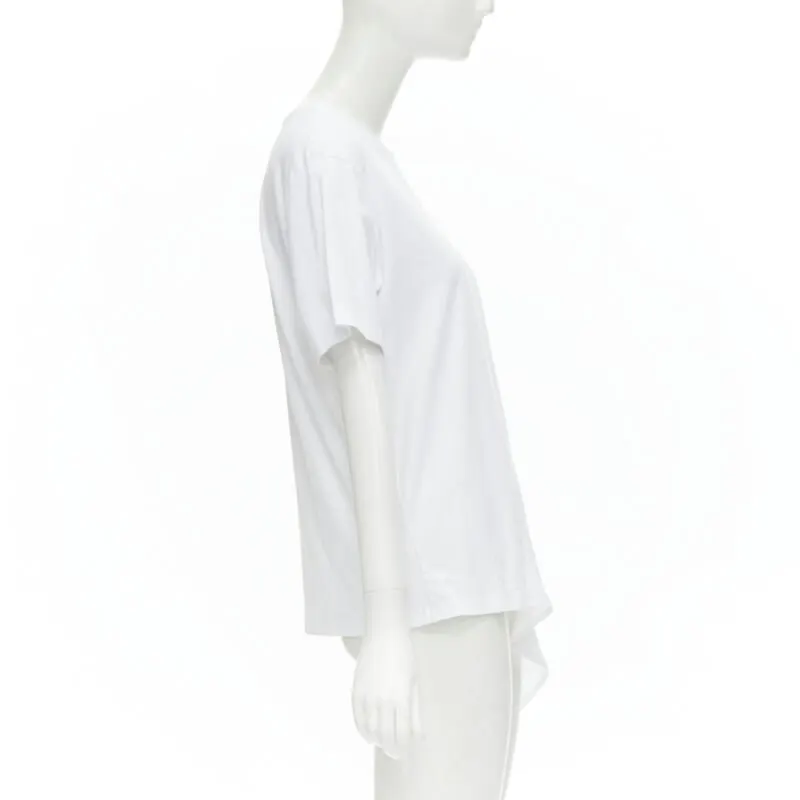 Victoria Beckham Asymmetric Insert Tee White Cotton Never worn - Model View