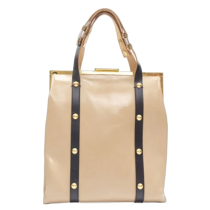 Marni Latex tote Brown Plastic Fair - Front View