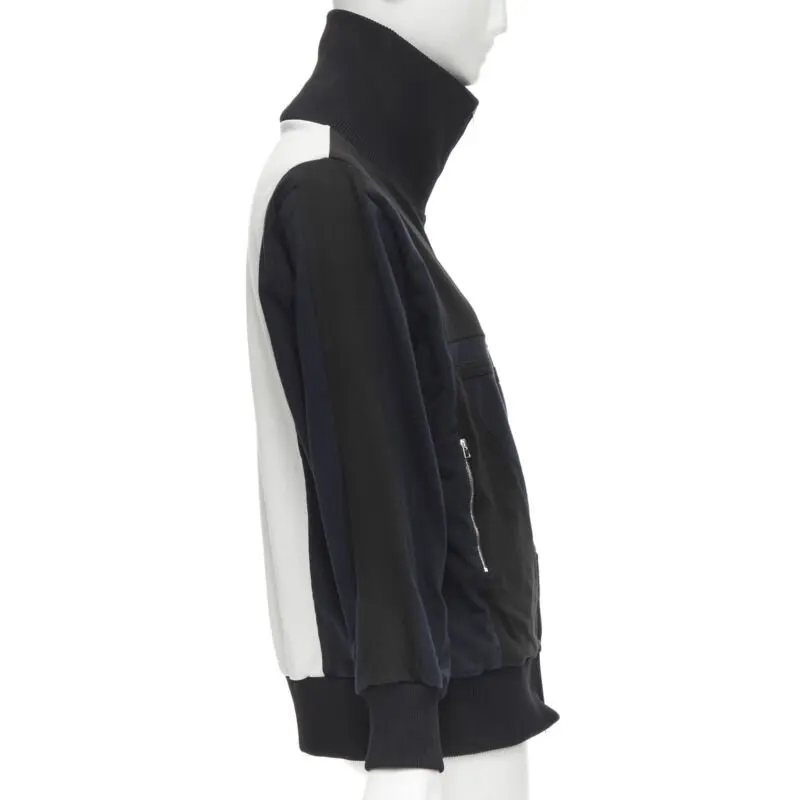 Marni Navy White Patchwork Jacket Black Cotton Never worn - Box View