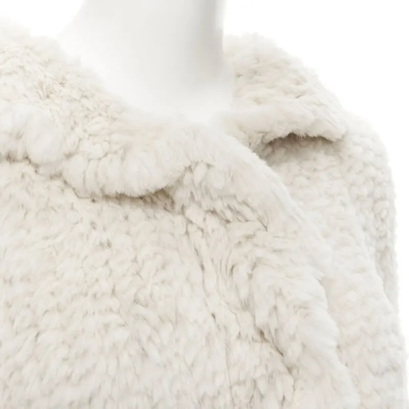 Matthew Williamson Beige Fur Ruffle Jacket Beige Fur Never worn - Back View