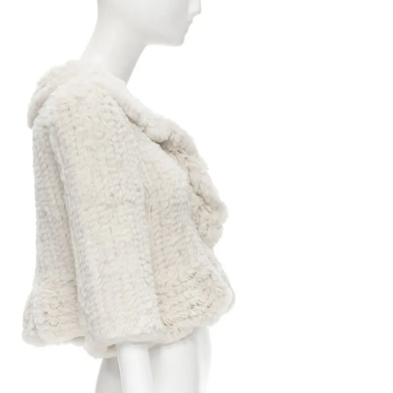 Matthew Williamson Beige Fur Ruffle Jacket Beige Fur Never worn - Box View