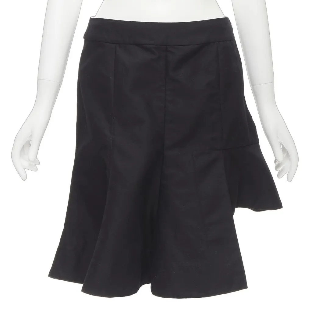 Marni Step Hem Skirt Black Cotton Very good - Front View