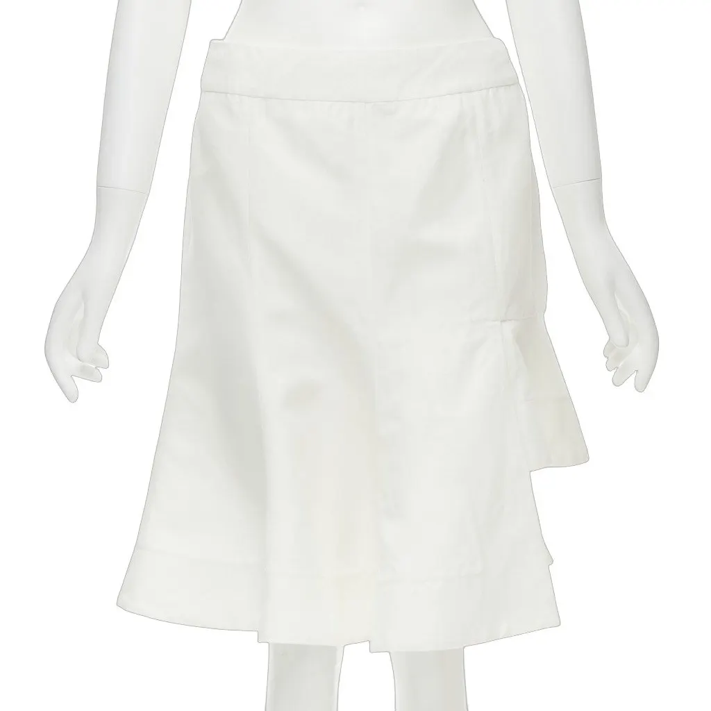Marni Step Hem Skirt White Cotton Very good - Front View