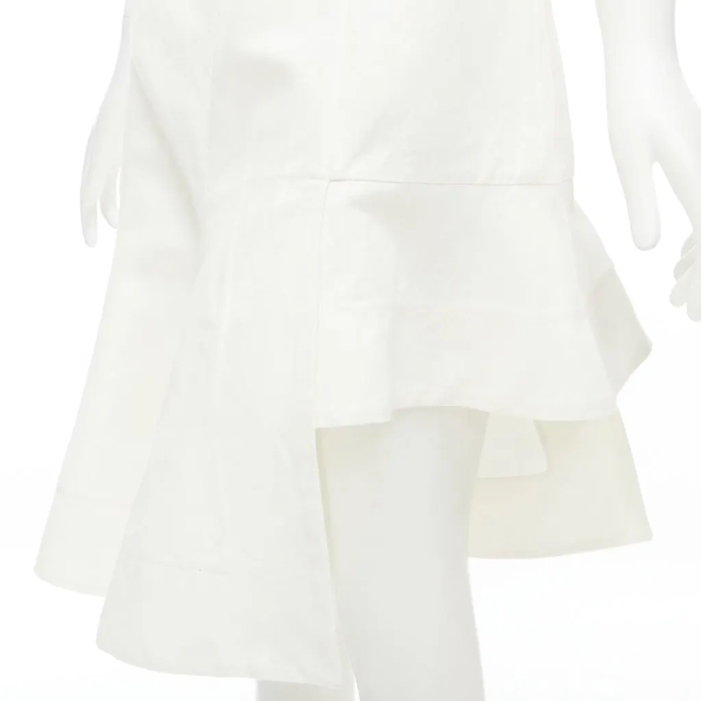 Marni Step Hem Skirt White Cotton Very good - Back View