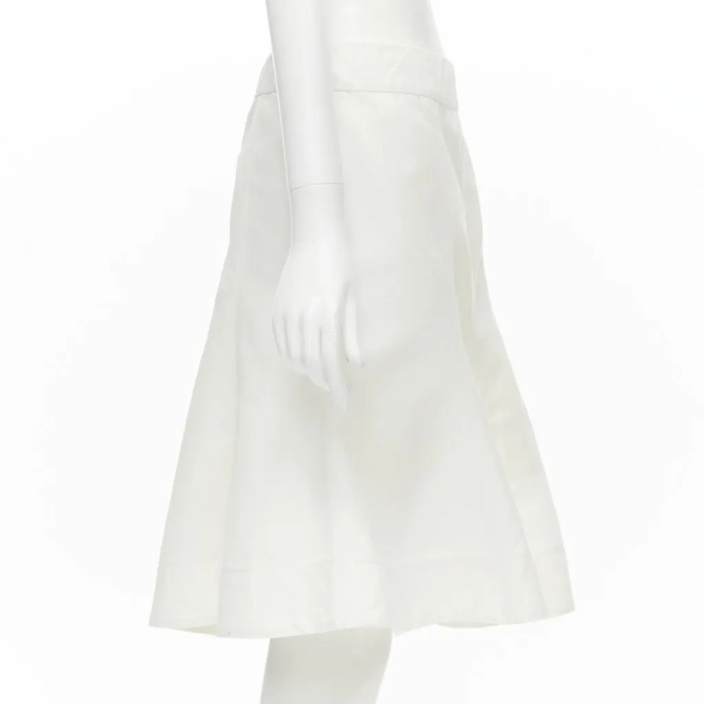 Marni Step Hem Skirt White Cotton Very good - Model View
