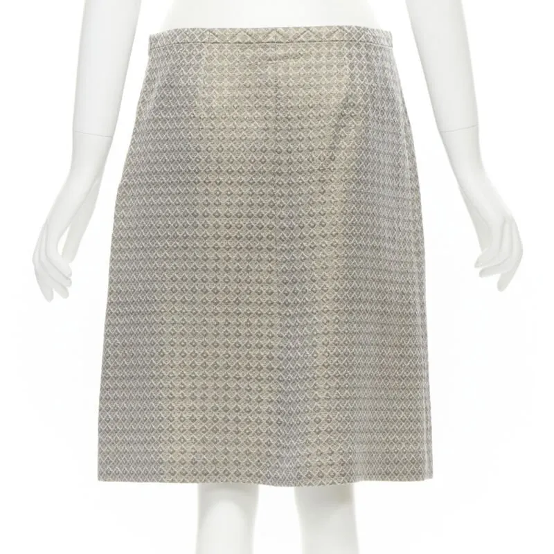 Dries Van Noten Jacquard Belted Skirt Gold Cotton Never worn - Box View