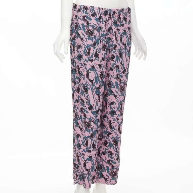 Marni Floral Jacquard Pants Pink Viscose Never worn - Inside View