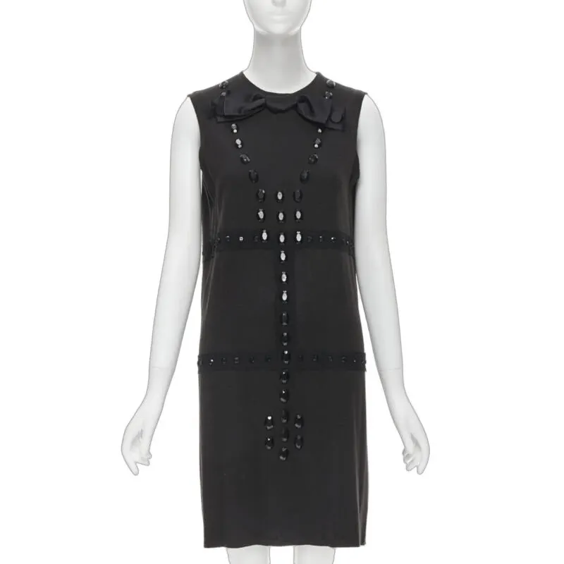 Lanvin Jewel Sheath Dress Brown Wool Never worn - Front View