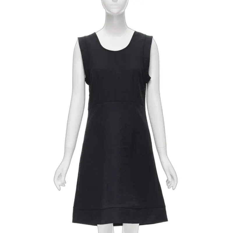 Marni Crinkled Boxy Dress Navy Polyester Never worn - Front View