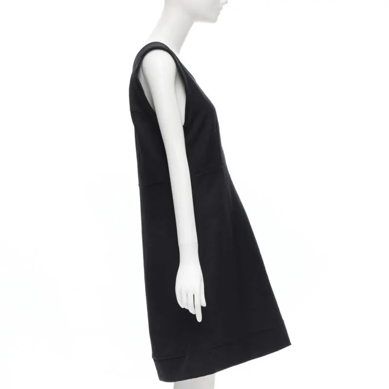 Marni Crinkled Boxy Dress Navy Polyester Never worn - Model View
