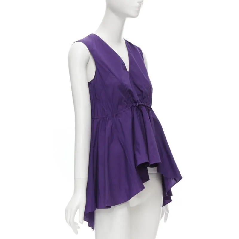 Marni Drawstring Peplum Top Purple Cotton Never worn - Inside View
