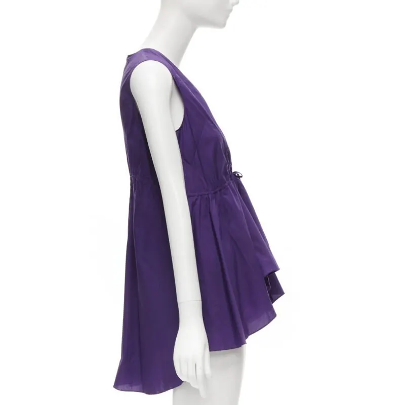 Marni Drawstring Peplum Top Purple Cotton Never worn - Model View