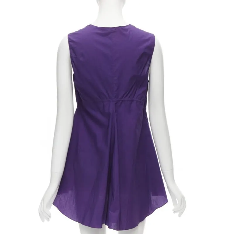 Marni Drawstring Peplum Top Purple Cotton Never worn - Box View