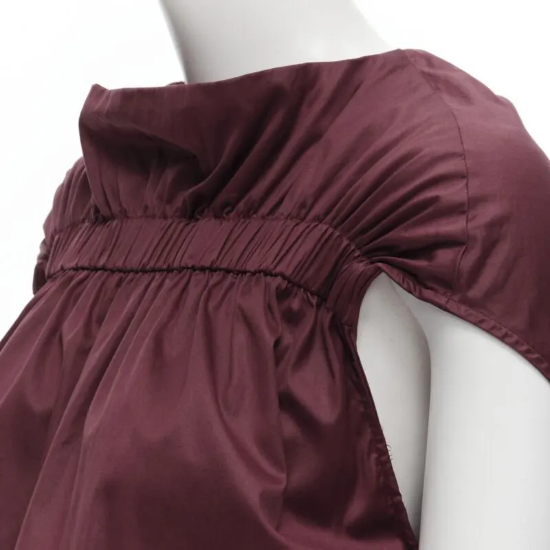Marni Ruched Cap Top Red Cotton Never worn - Back View