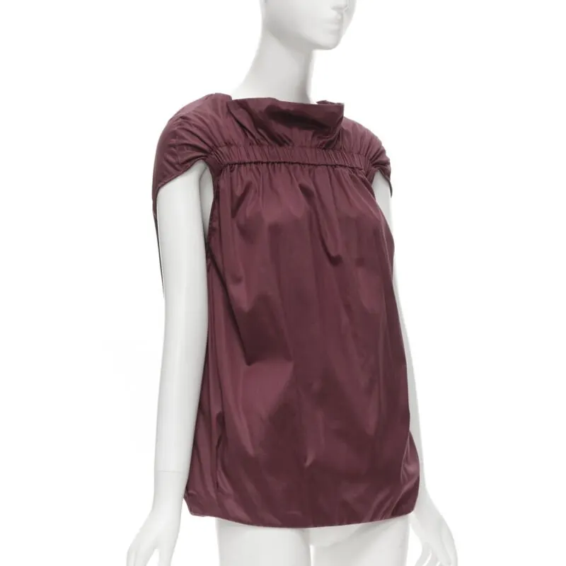 Marni Ruched Cap Top Red Cotton Never worn - Inside View