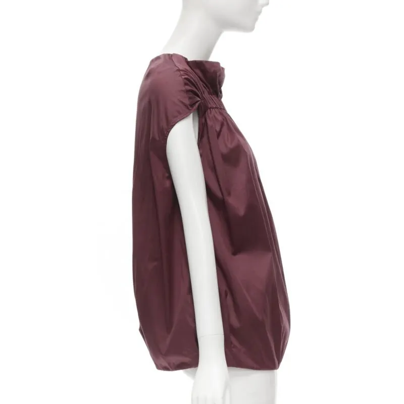 Marni Ruched Cap Top Red Cotton Never worn - Model View