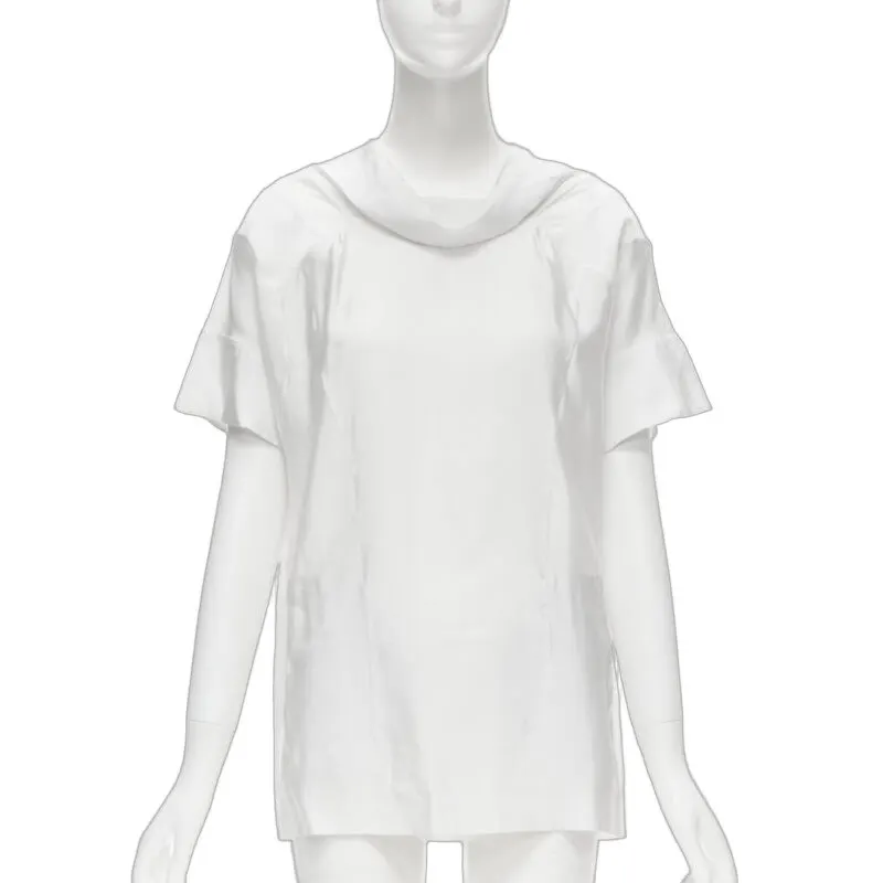 Marni Cowl Neck Pocket Top White Viscose Good - Front View