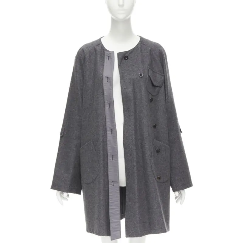 Miu Miu Grey Wool Coat Grey Wool Fair - Inside View