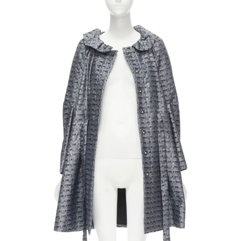 Marc Jacobs Metallic Blue Opera Coat Blue Polyester Never worn - Inside View