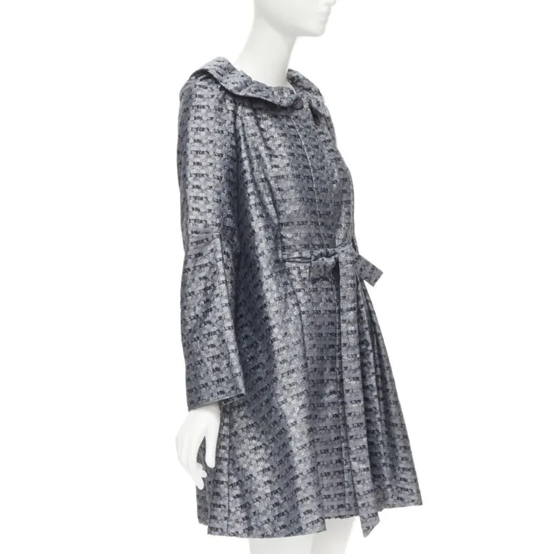 Marc Jacobs Metallic Blue Opera Coat Blue Polyester Never worn - Model View