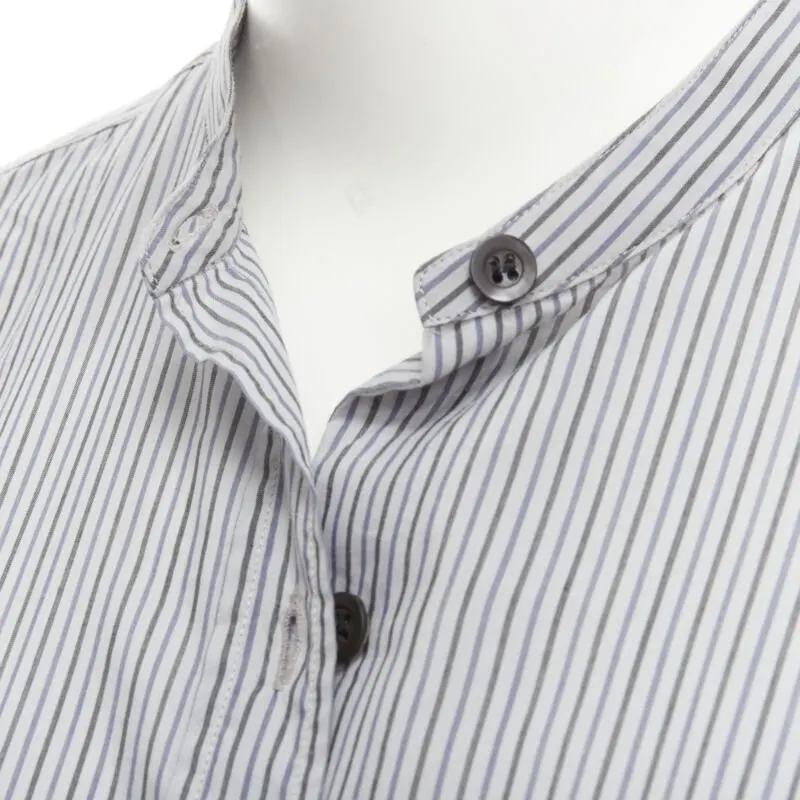 Dries Van Noten Pinstripe Shirt Dress Blue Cotton Never worn - Back View