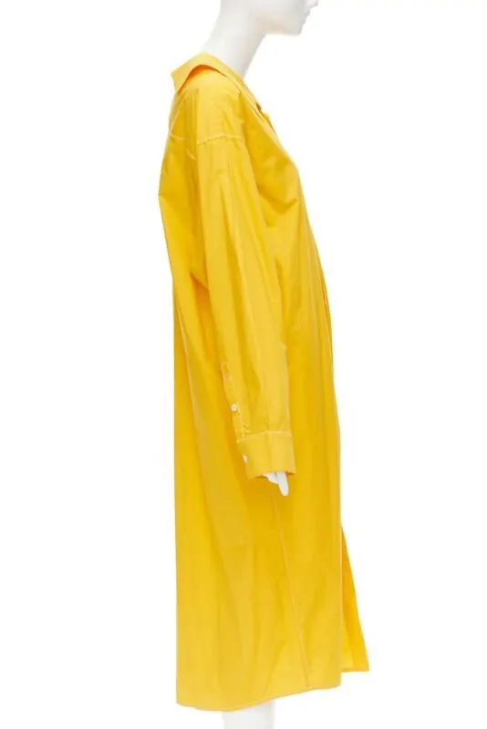 Marni Spread Collar Dress Yellow Cotton Never worn - Model View