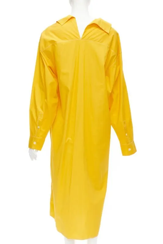 Marni Spread Collar Dress Yellow Cotton Never worn - Box View