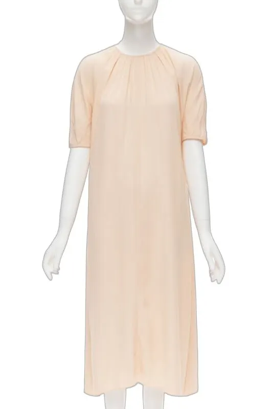 Marni Pleated Collar Dress Beige Viscose Never worn - Front View