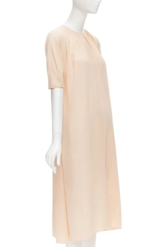 Marni Pleated Collar Dress Beige Viscose Never worn - Inside View