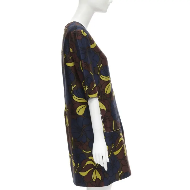 Marni Patch Pocket Dress Brown Wool Never worn - Model View