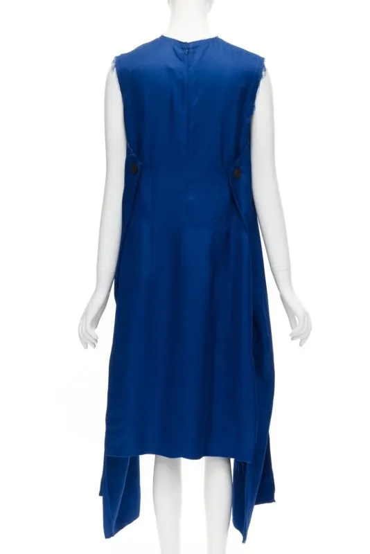 Marni Frayed Hem Dress Blue Viscose Never worn - Box View
