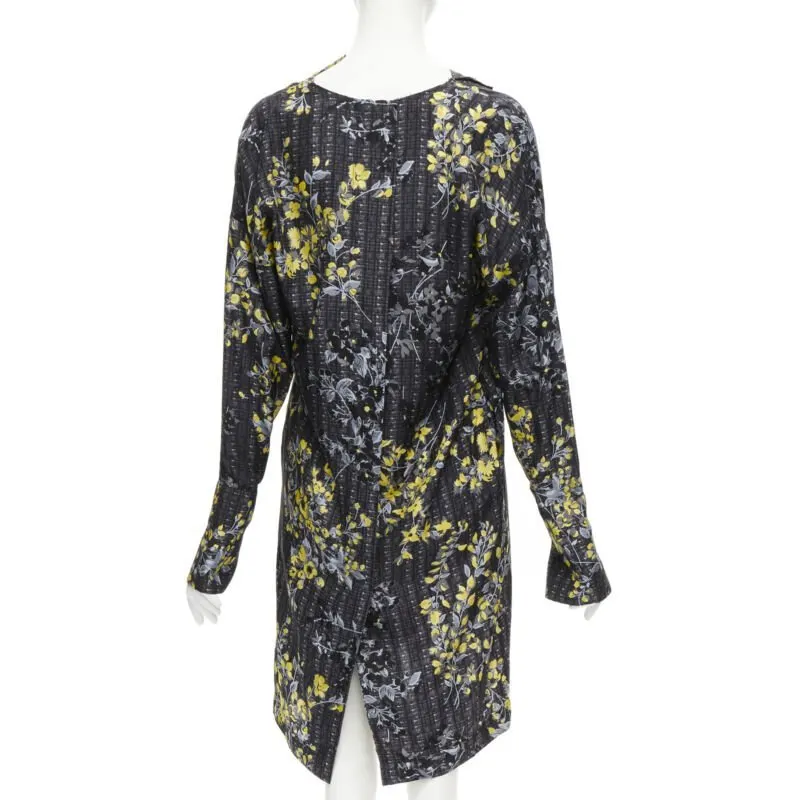 Marni Geometric Silk Dress Grey Silk Never worn - Model View