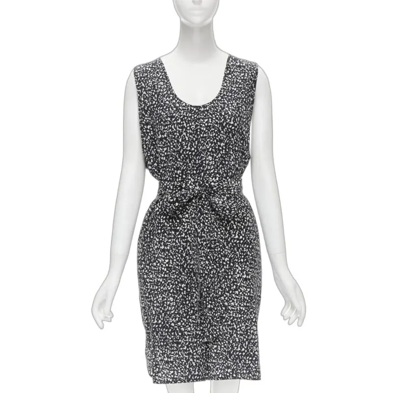 Marni Abstract Sheath Dress Black Silk Never worn - Front View