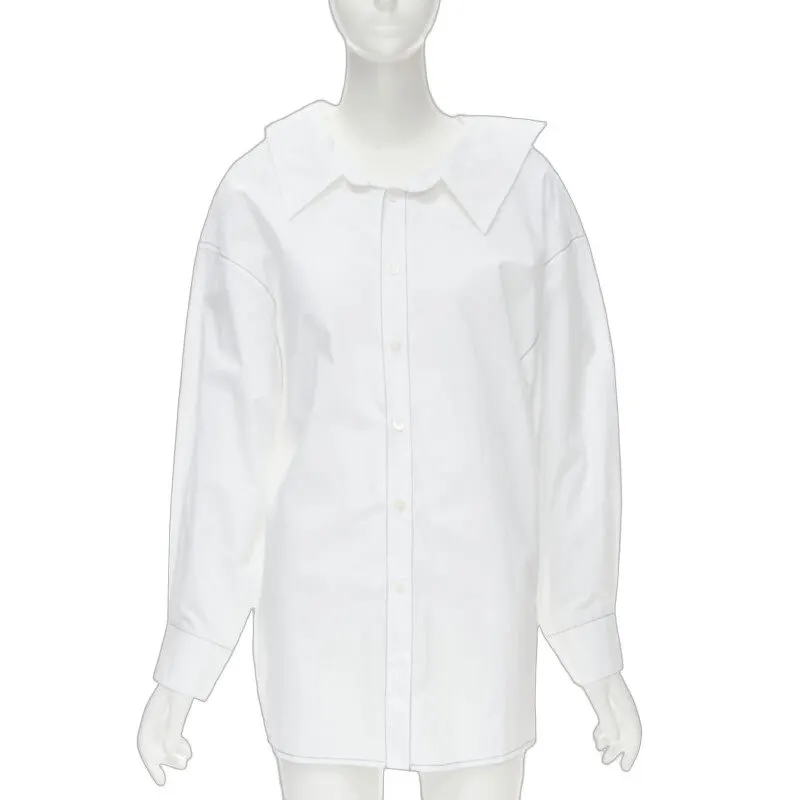 Marni Deconstructed Overshirt White Cotton Very good - Front View