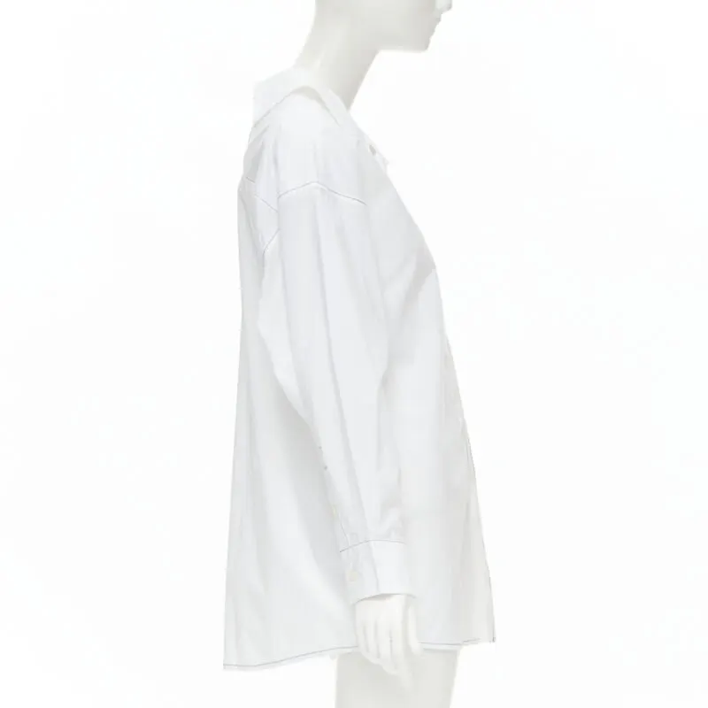Marni Deconstructed Overshirt White Cotton Very good - Model View