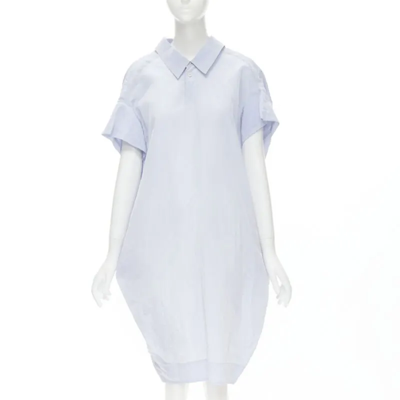 Marni Crinkled Boxy Dress Blue Viscose Never worn - Front View