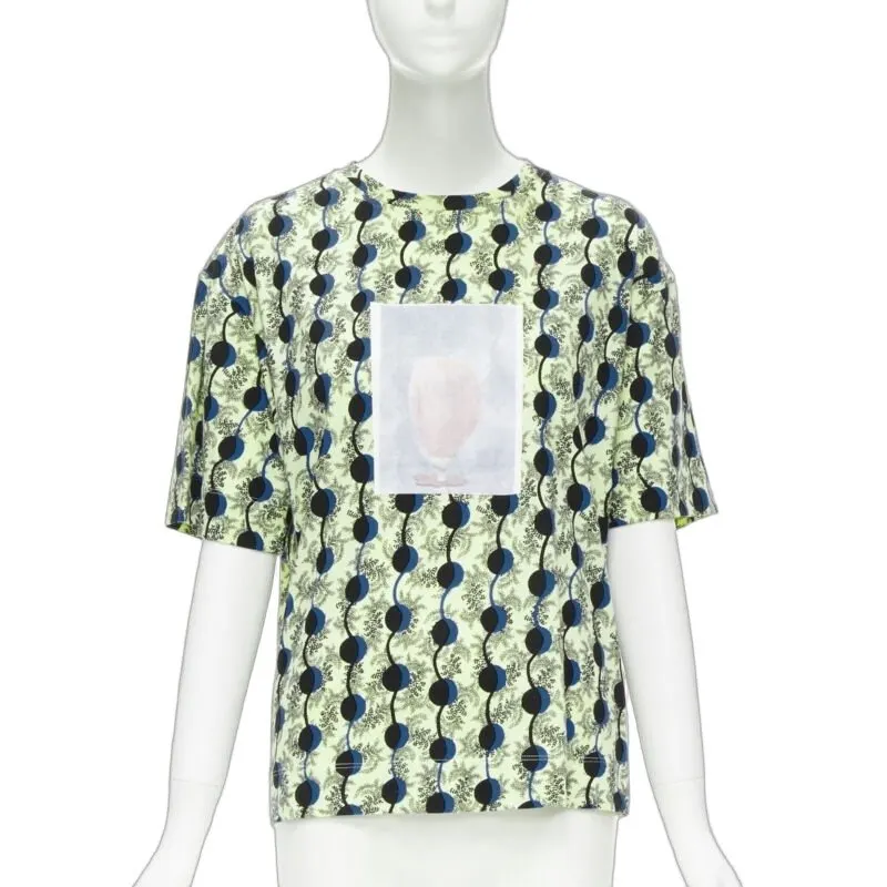 Marni Paisley Geometric Tee Green Cotton Very good - Front View