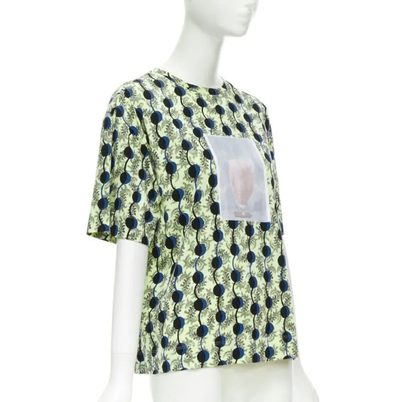Marni Paisley Geometric Tee Green Cotton Very good - Inside View