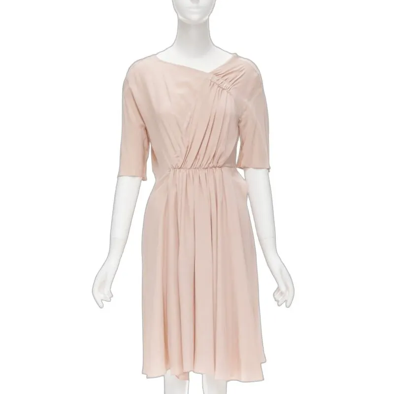 Marni Draped Silk Dress Pink Silk Never worn - Front View
