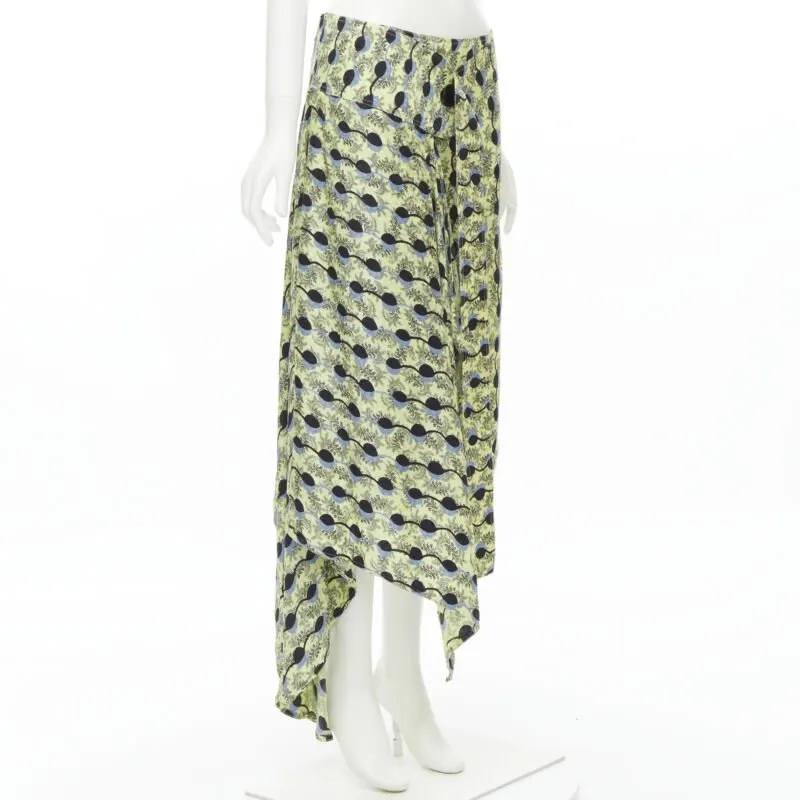 Marni Paisley Wrap Skirt Yellow Silk Never worn - Inside View