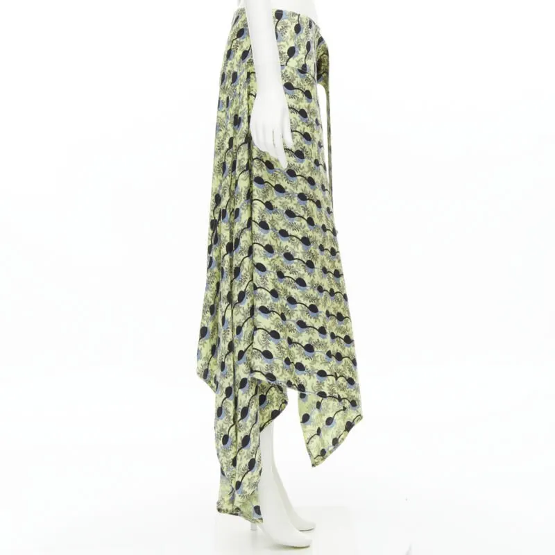 Marni Paisley Wrap Skirt Yellow Silk Never worn - Model View