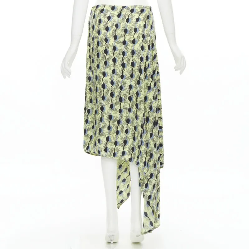Marni Paisley Wrap Skirt Yellow Silk Never worn - Box View