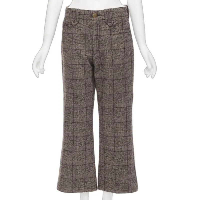 Marc Jacobs Check Tweed Pants Brown Wool Never worn - Front View